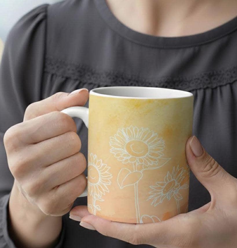 Floral Cups -  Large and Small Ceramic Mugs