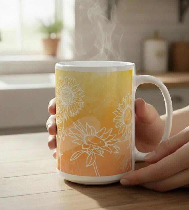 Floral Cups -  Large and Small Ceramic Mugs