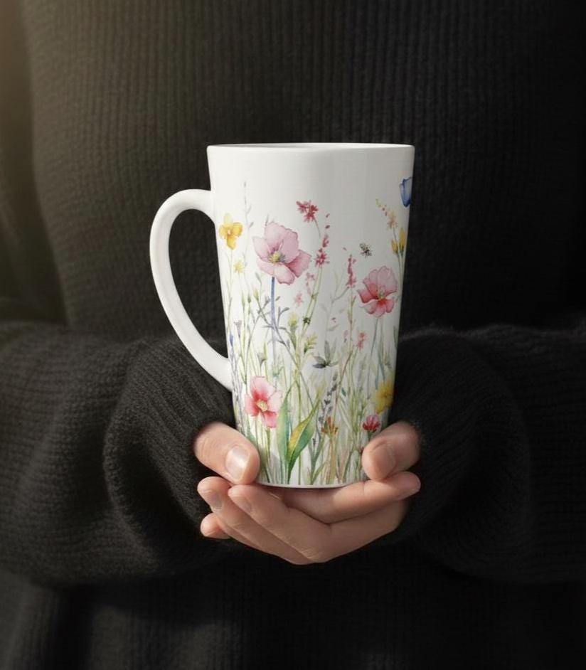 Latte 17oz Ceramic Mug - Coffee or Tea Cup, Extra Tall