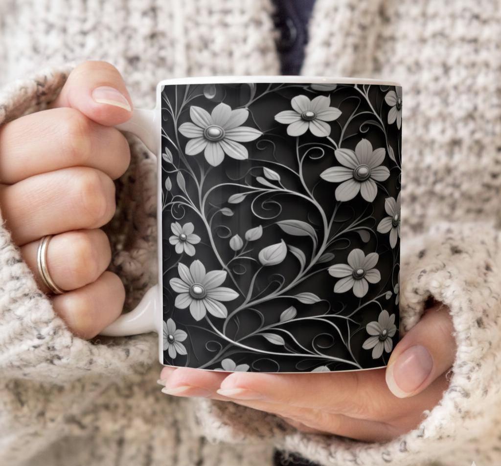 Floral Cups -  Large and Small Ceramic Mug