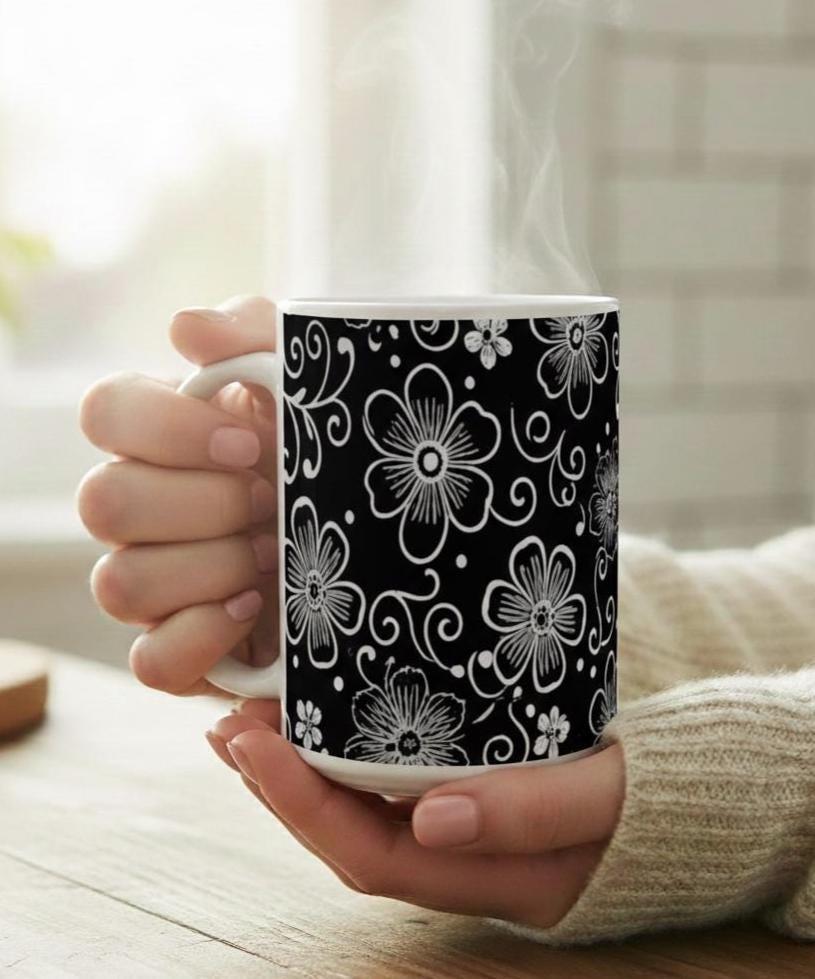 Floral Cups -  Large and Small Ceramic Mug