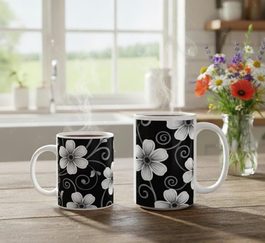 Floral Cups -  Large and Small Ceramic Mug