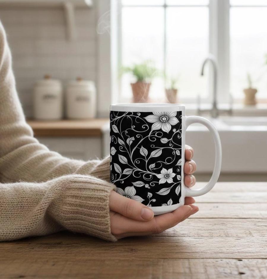 Floral Cups -  Large and Small Ceramic Mug