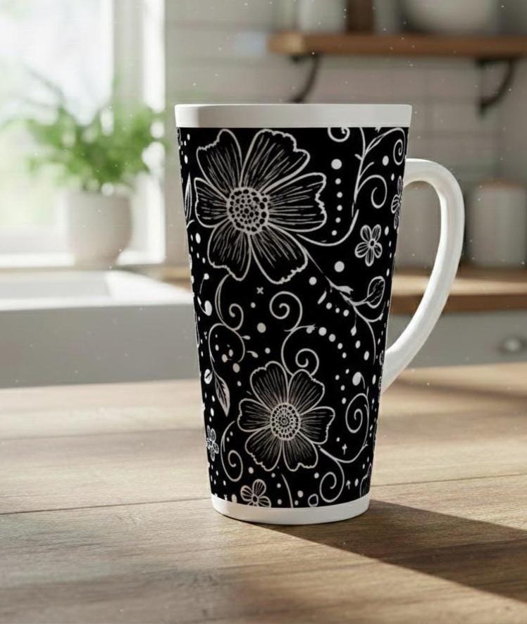 Latte 17oz Ceramic Mug - Coffee or Tea Cup, Extra Tall