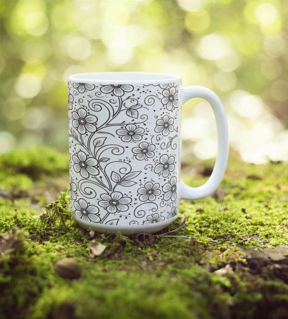 Floral Cups -  Large and Small Ceramic Mug