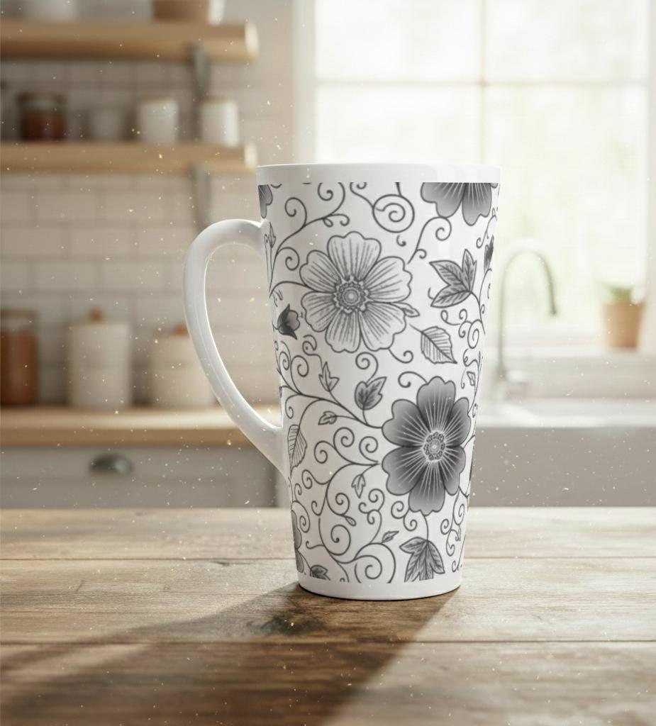 Latte 17oz Ceramic Mug - Coffee or Tea Cup, Extra Tall