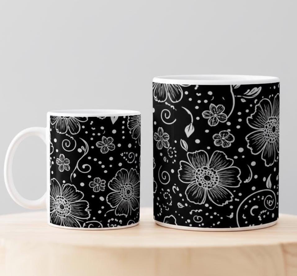 Floral Cups -  Large and Small Ceramic Mugs