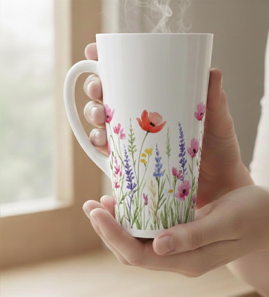 Latte 17oz Ceramic Mug - Coffee or Tea Cup, Extra Tall