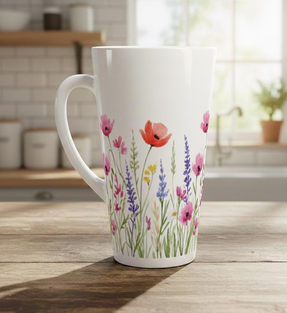 Latte 17oz Ceramic Mug - Coffee or Tea Cup, Extra Tall