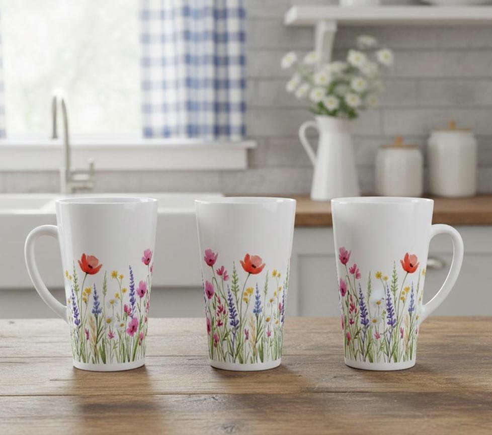 Latte 17oz Ceramic Mug - Coffee or Tea Cup, Extra Tall