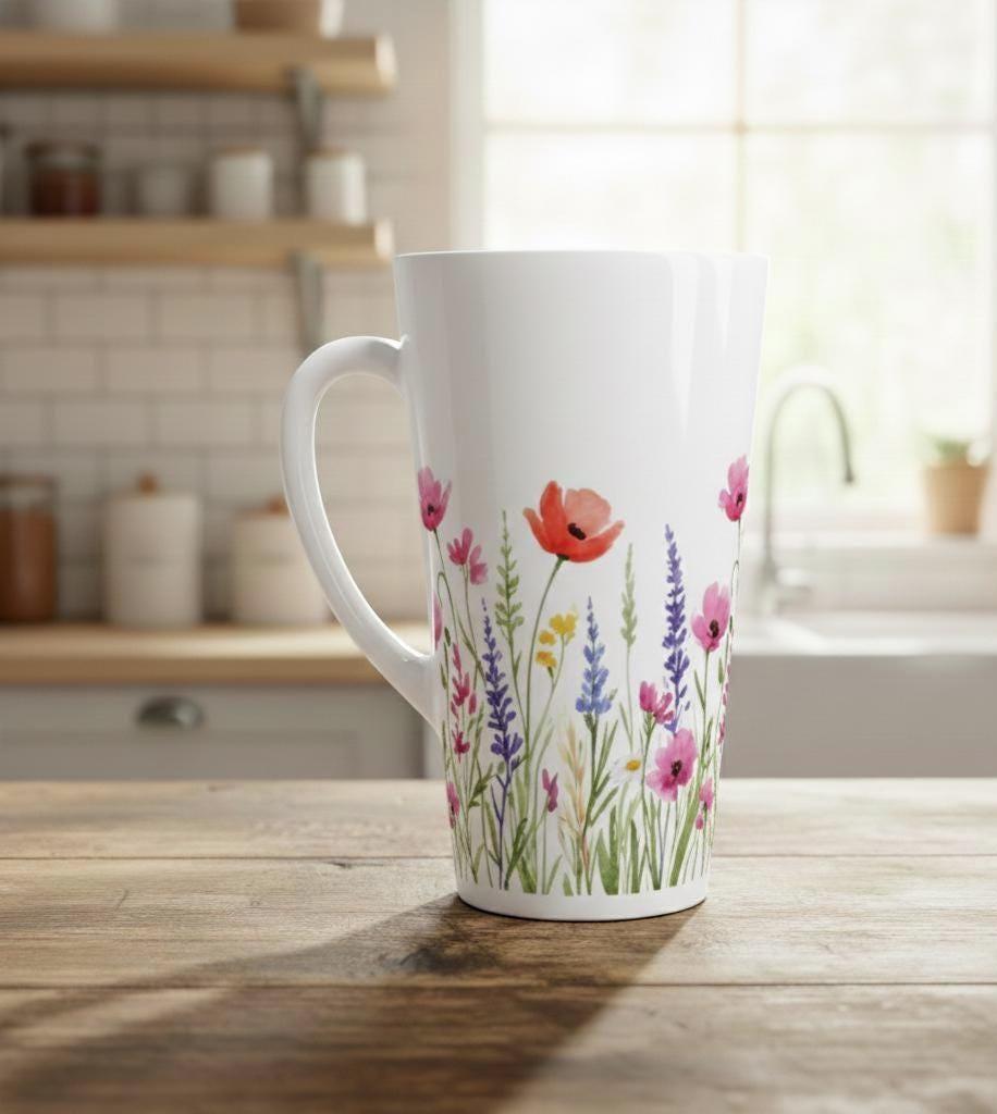 Latte 17oz Ceramic Mug - Coffee or Tea Cup, Extra Tall