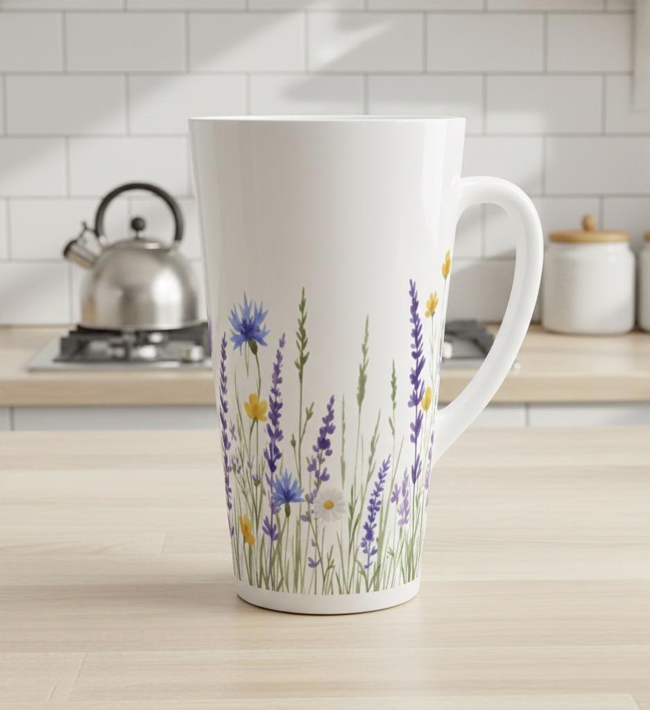 Latte 17oz Ceramic Mug - Coffee or Tea Cup, Extra Tall