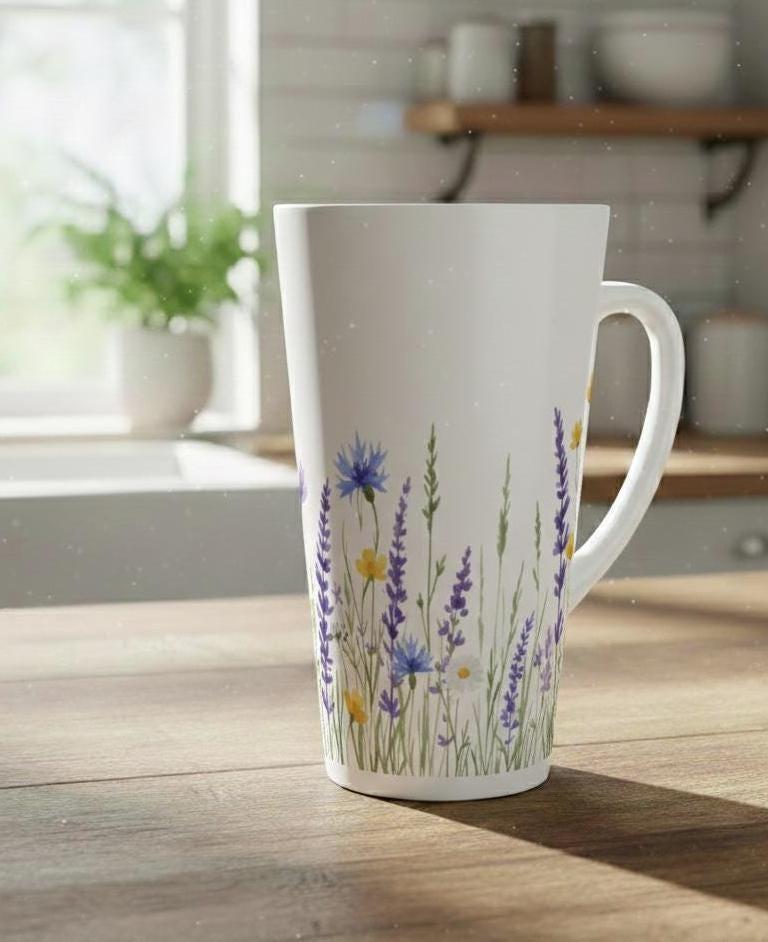 Latte 17oz Ceramic Mug - Coffee or Tea Cup, Extra Tall