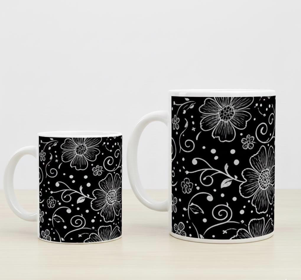 Floral Cups -  Large and Small Ceramic Mugs
