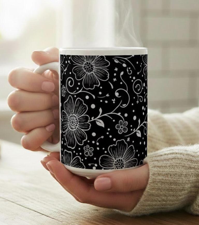 Floral Cups -  Large and Small Ceramic Mugs