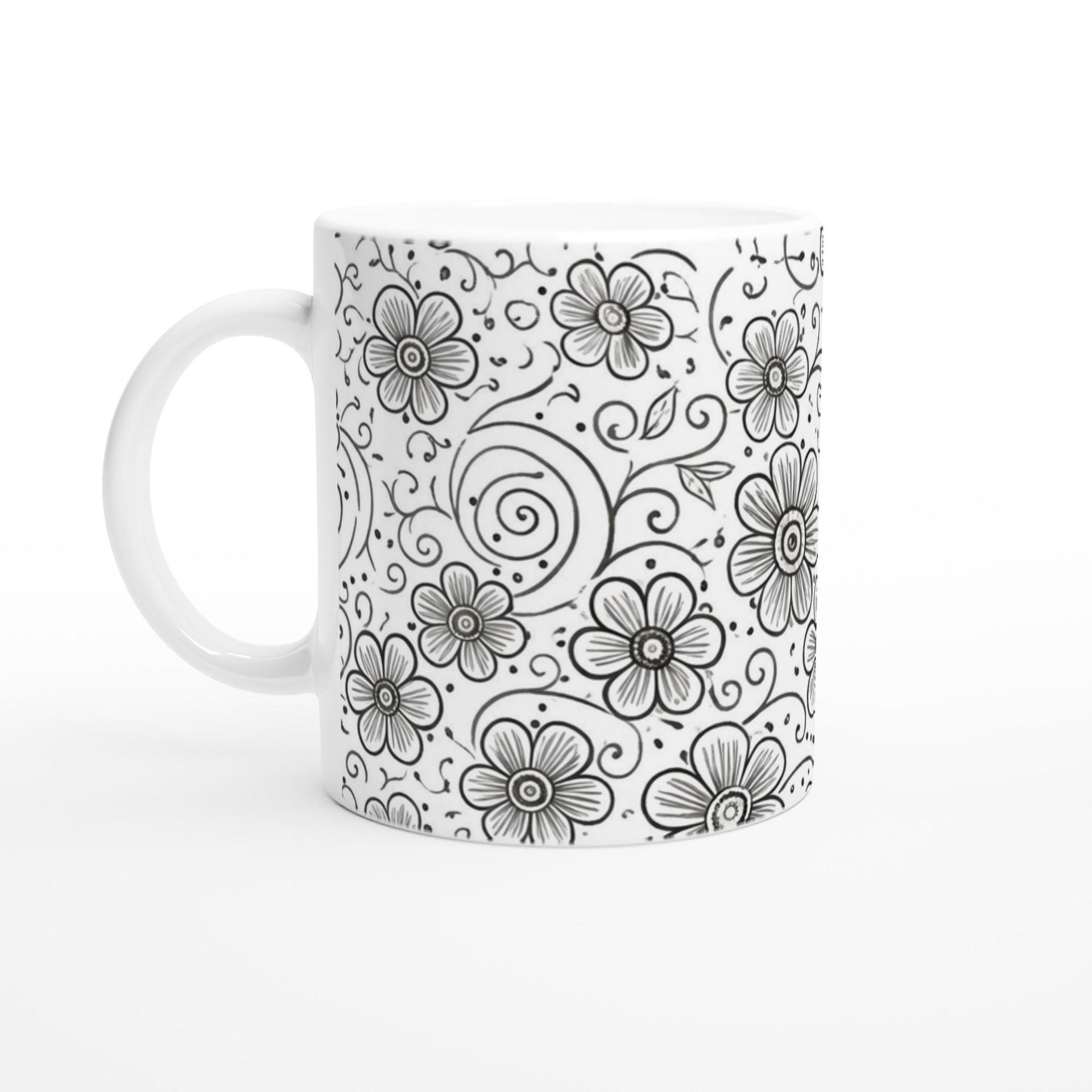 Floral Cups -  Large and Small Ceramic Mugs