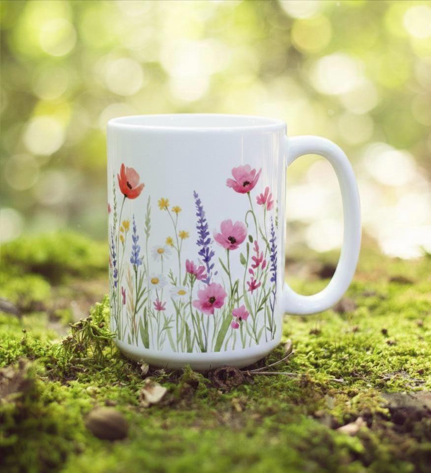 Floral Cups -  Large and Small Ceramic Mugs