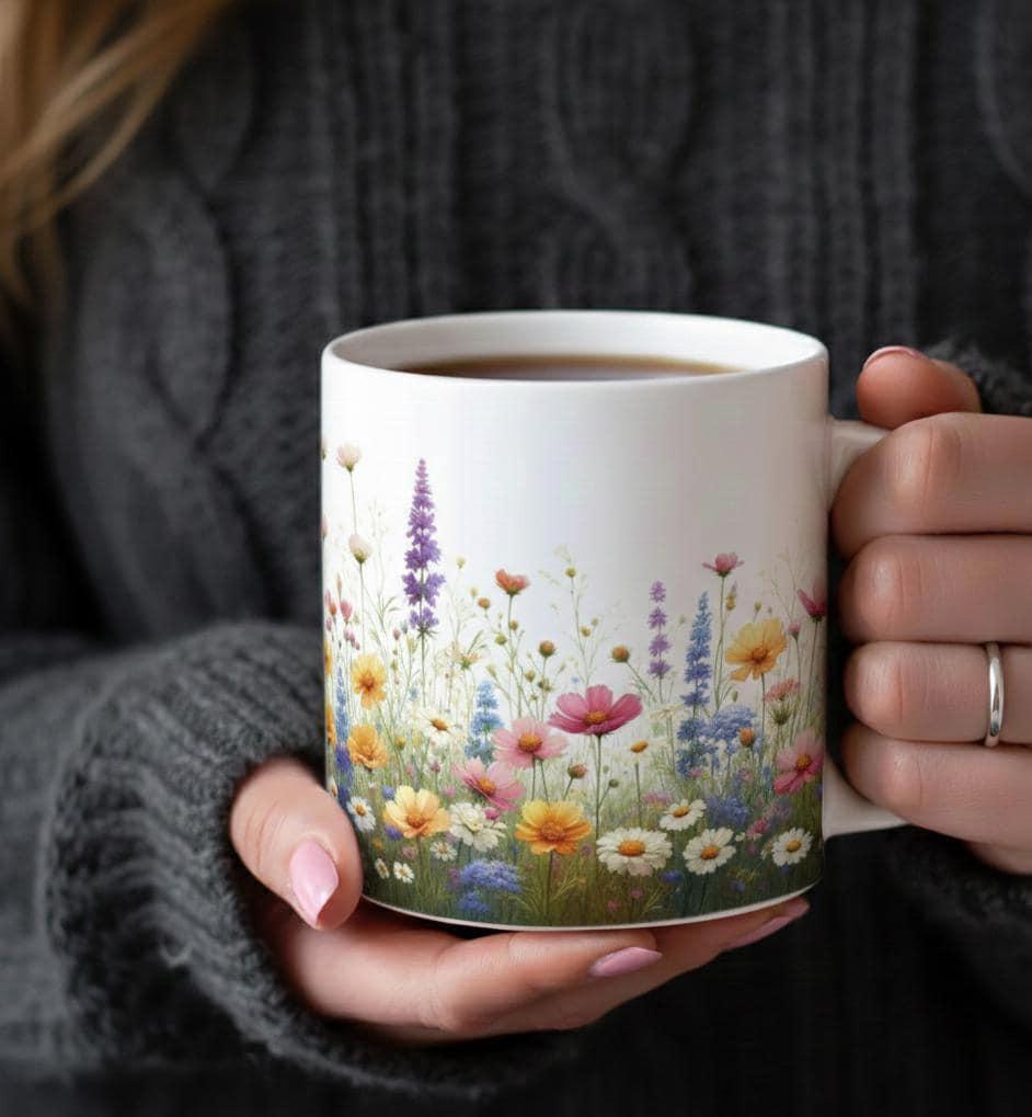 Floral Cups -  Large and Small Ceramic Mugs