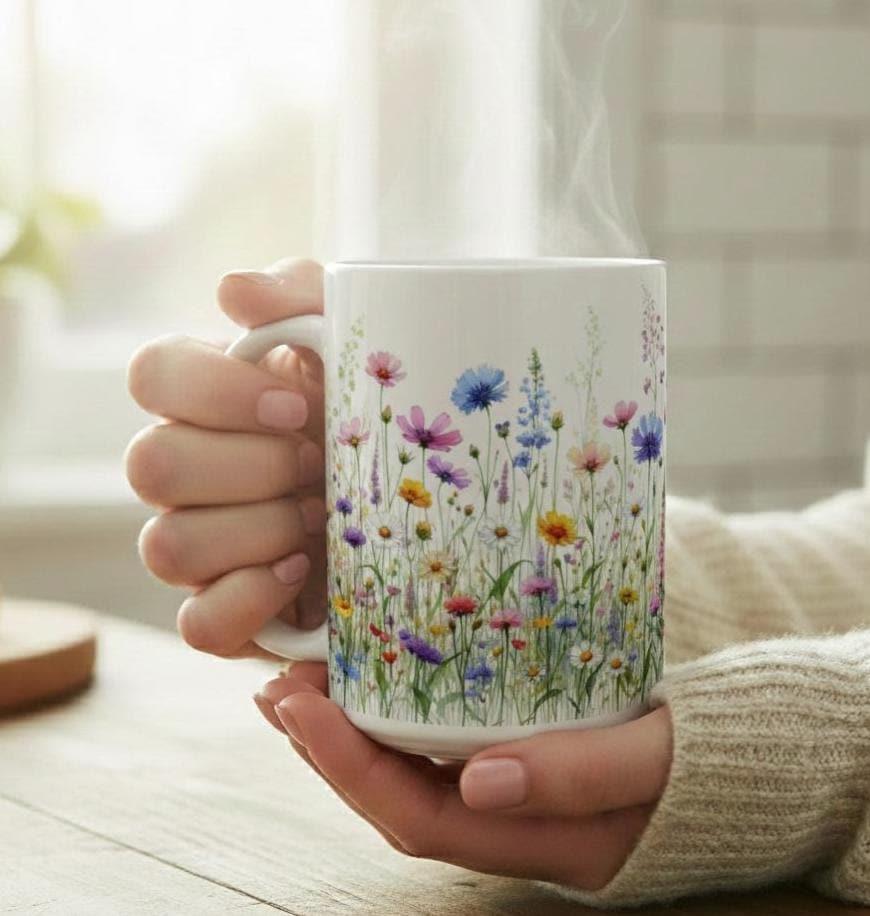 Floral Cups -  Large and Small Ceramic Mugs