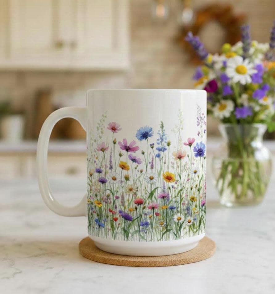 Floral Cups -  Large and Small Ceramic Mugs