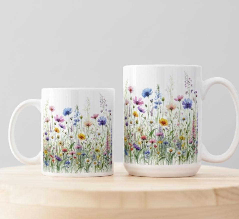 Floral Cups -  Large and Small Ceramic Mugs