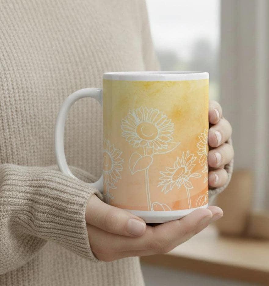 Floral Cups -  Large and Small Ceramic Mugs