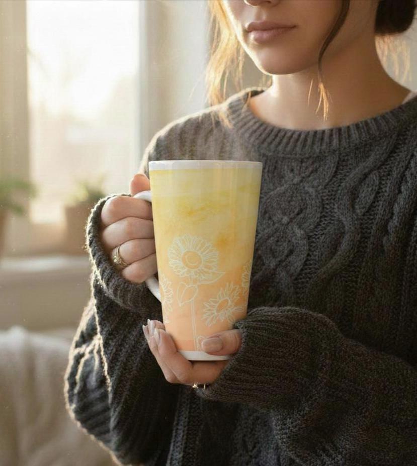 Latte 17oz Ceramic Mug - Coffee or Tea Cup, Extra Tall