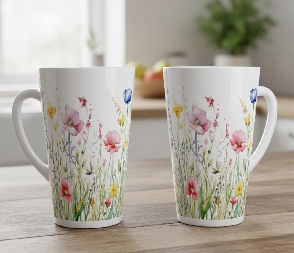 Latte 17oz Ceramic Mug - Coffee or Tea Cup, Extra Tall