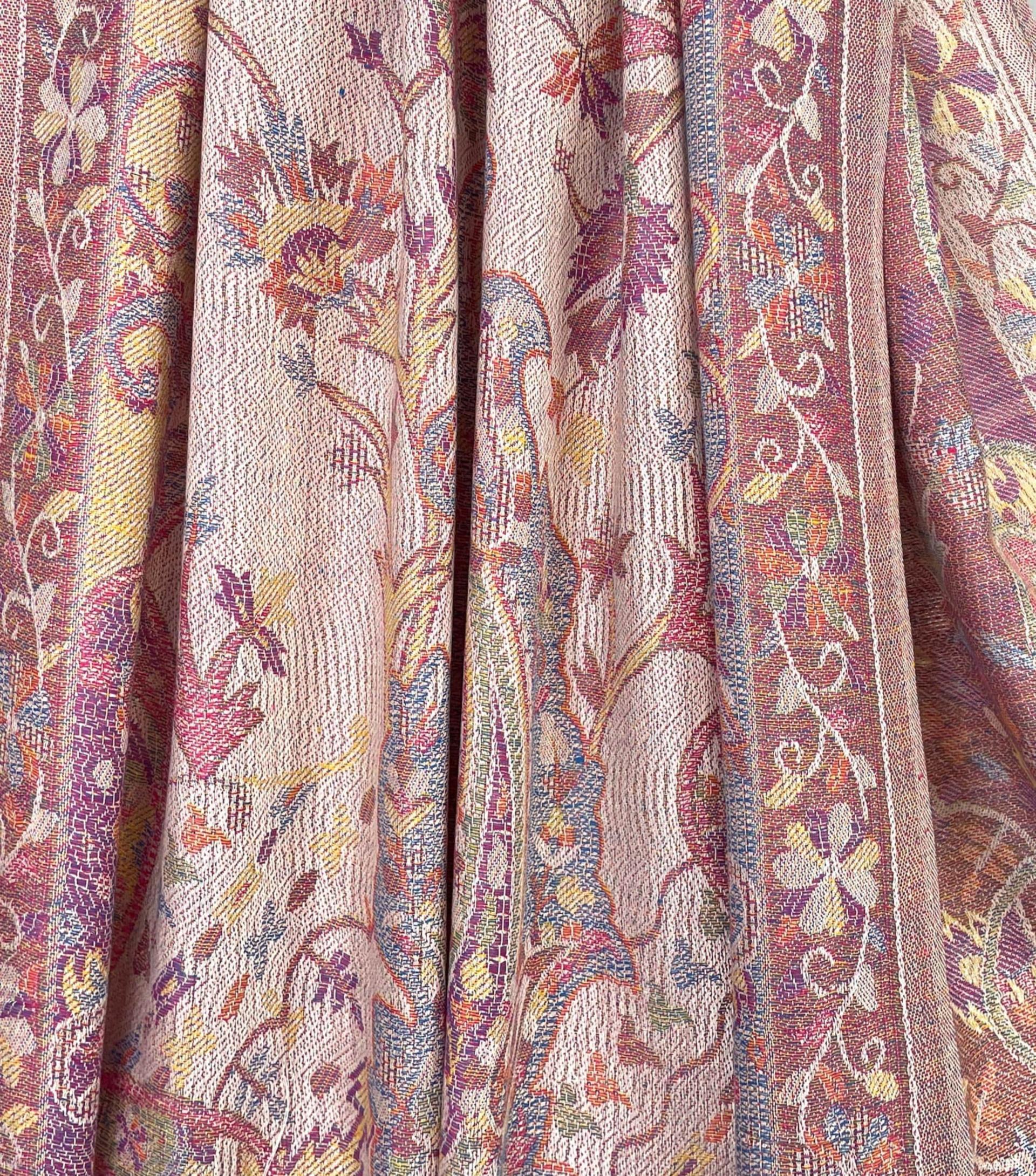 Reversible Soft Pashmina Shawl & Scarf for Women, Jacquard Brocade, Shawl, Sarong or Head Wraps