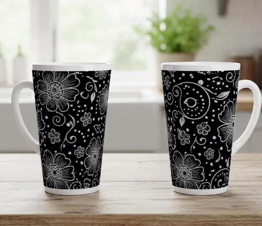 Latte 17oz Ceramic Mug - Coffee or Tea Cup, Extra Tall