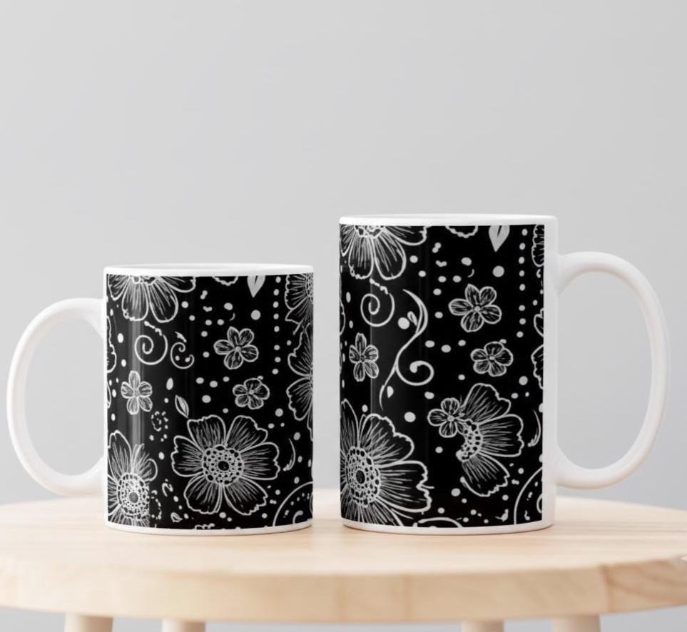 Floral Cups -  Large and Small Ceramic Mugs