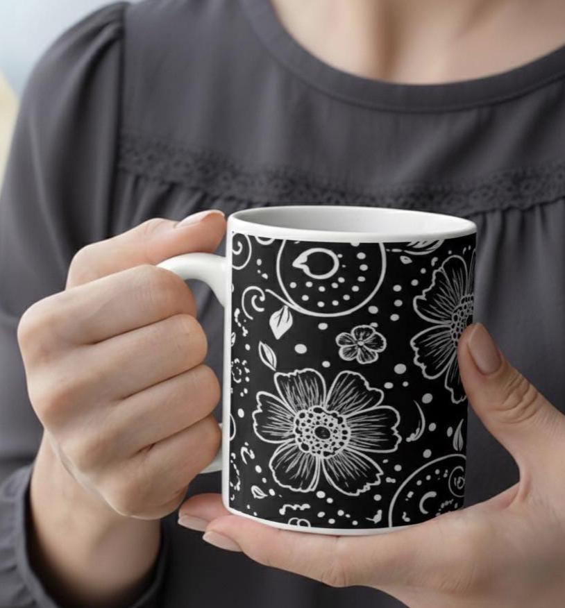 Floral Cups -  Large and Small Ceramic Mugs