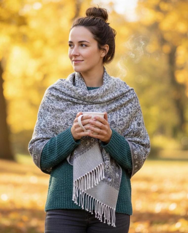 Soft Pashmina Shawl & Scarf for Women, Jacquard Brocade, Shawl, Sarong or Head Wraps