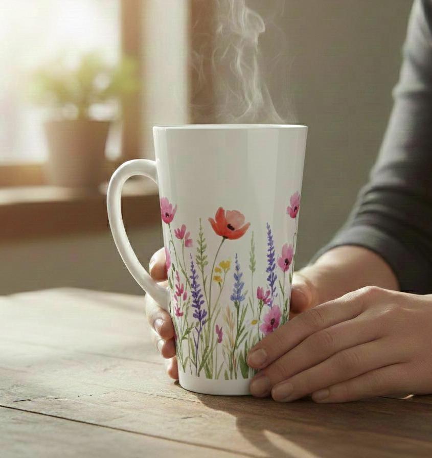 Latte 17oz Ceramic Mug - Coffee or Tea Cup, Extra Tall