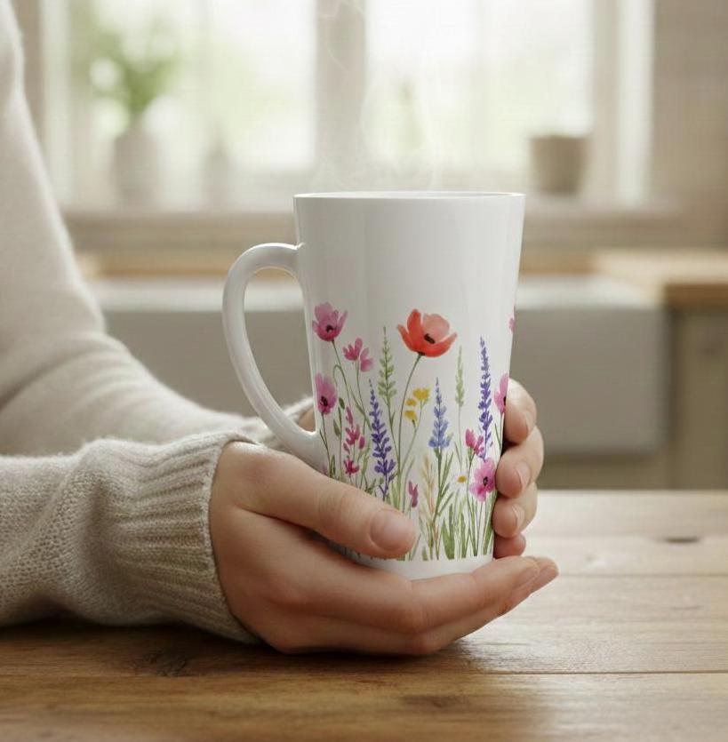 Latte 17oz Ceramic Mug - Coffee or Tea Cup, Extra Tall