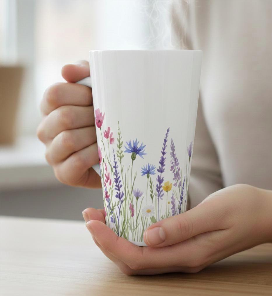 Latte 17oz Ceramic Mug - Coffee or Tea Cup, Extra Tall