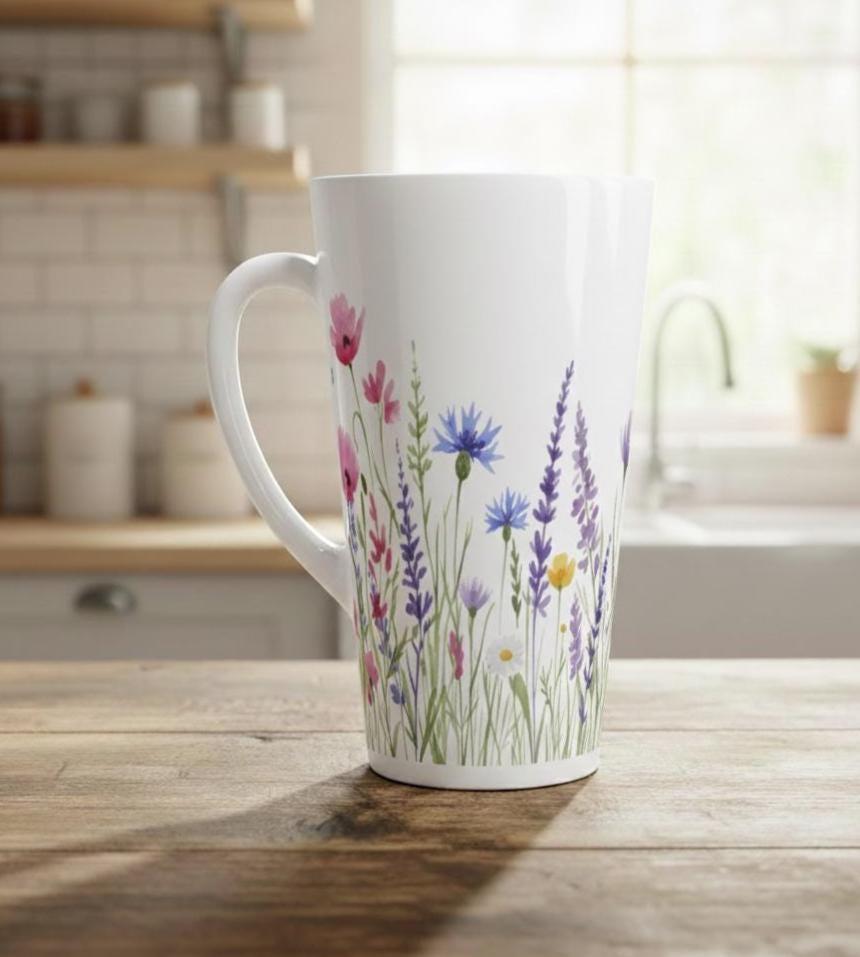 Latte 17oz Ceramic Mug - Coffee or Tea Cup, Extra Tall