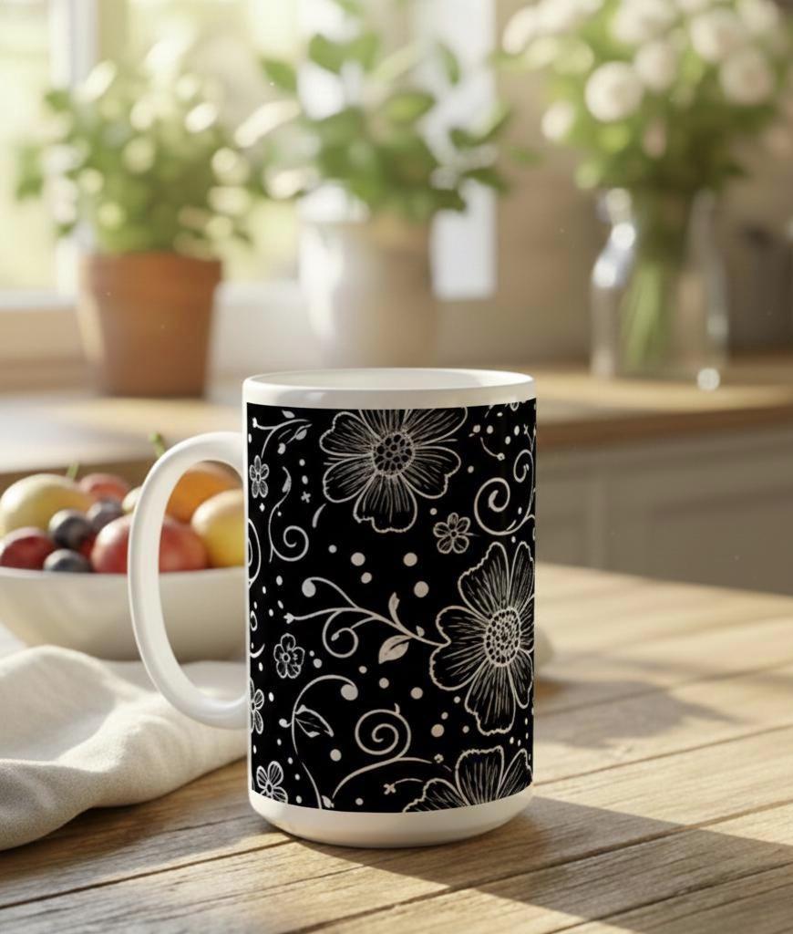 Floral Cups -  Large and Small Ceramic Mugs