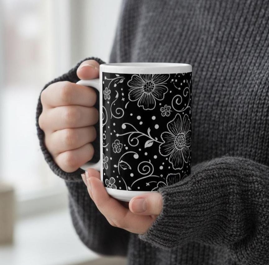 Floral Cups -  Large and Small Ceramic Mugs