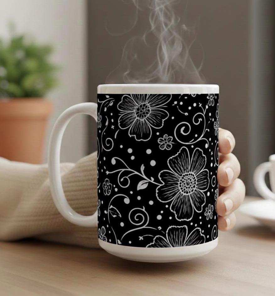 Floral Cups -  Large and Small Ceramic Mugs