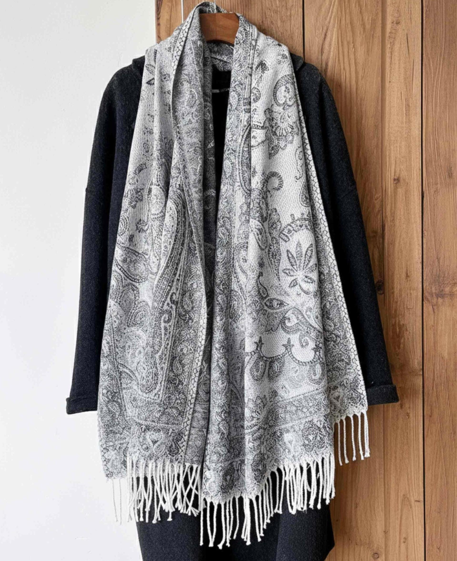 Soft Pashmina Shawl & Scarf for Women, Jacquard Brocade, Shawl, Sarong or Head Wraps