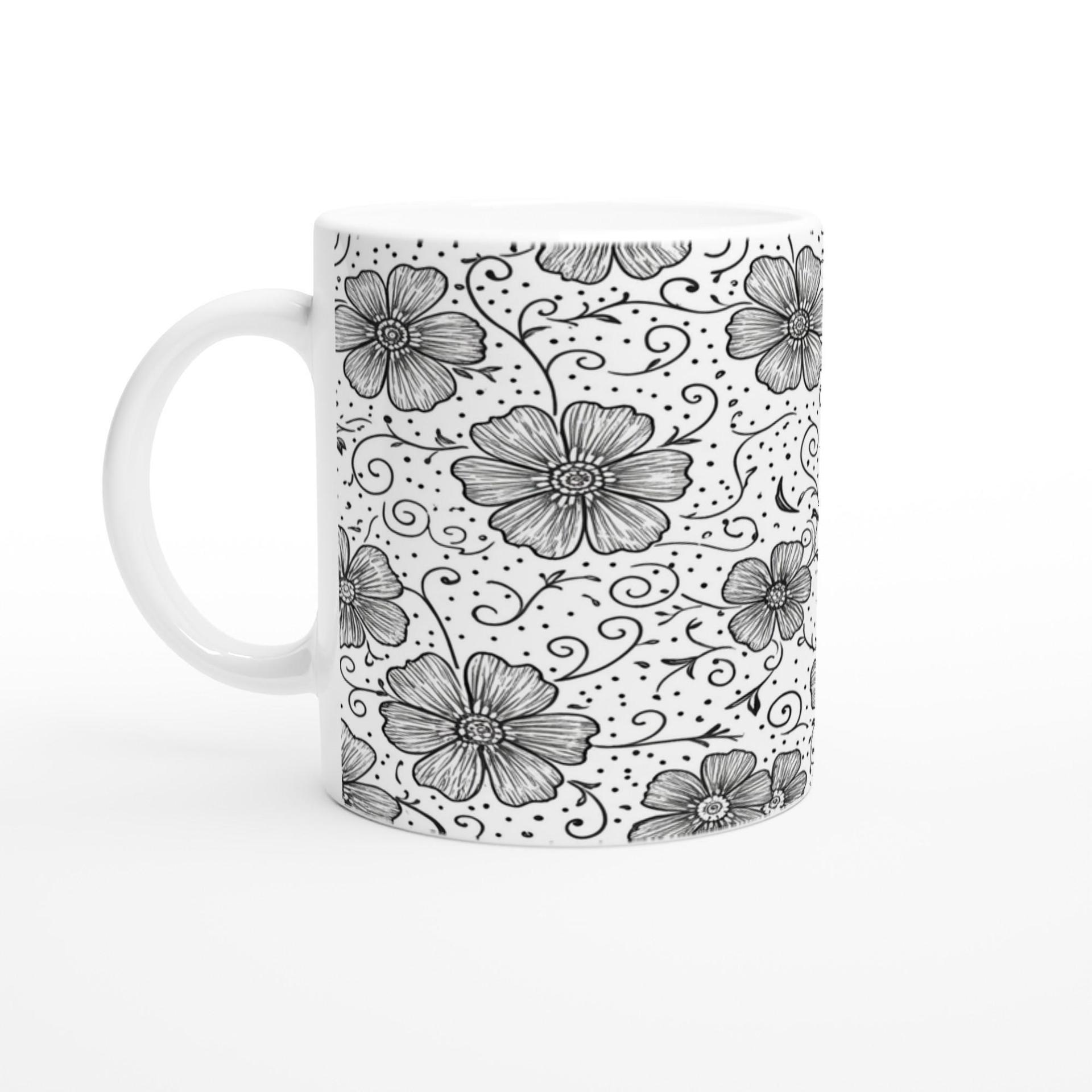 Floral Cups -  Large and Small Ceramic Mugs