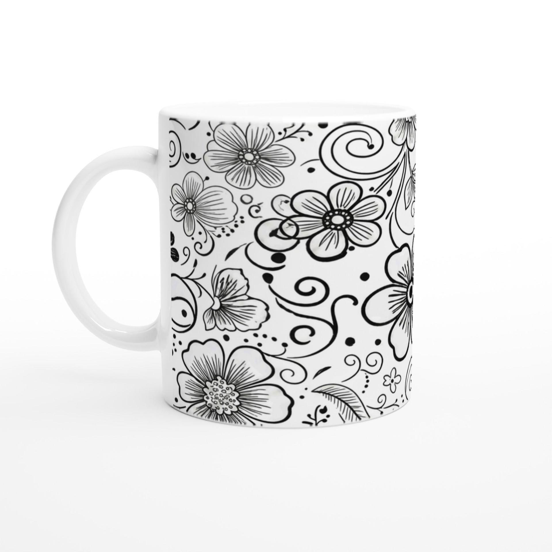 Floral Cups -  Large and Small Ceramic Mugs