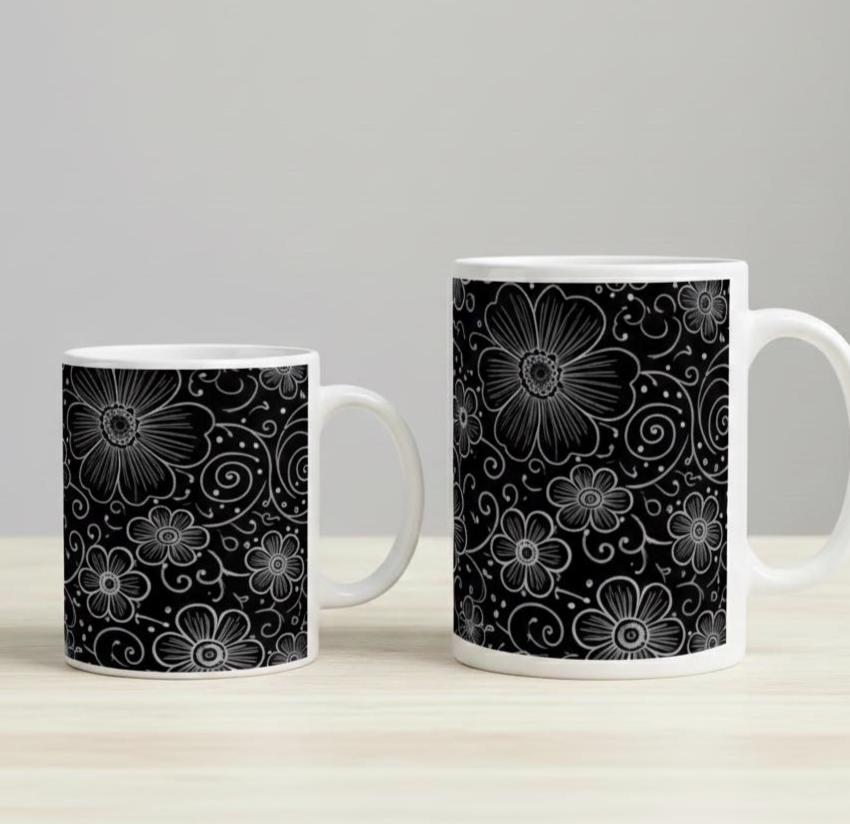 Floral Cups -  Large and Small Ceramic Mugs