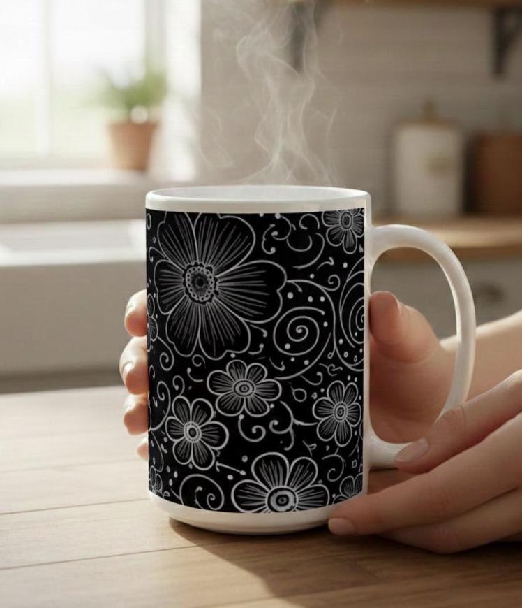 Floral Cups -  Large and Small Ceramic Mugs