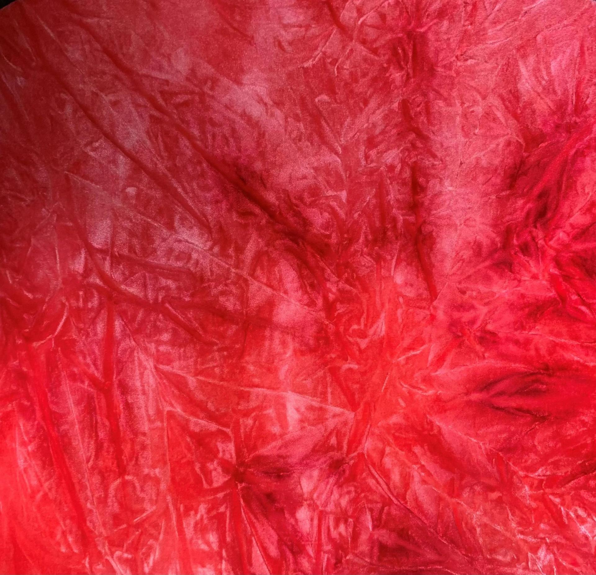 Tie Dye Velvet Scarf, Strawberry, Red and Pink Dyed Crushed Velvet