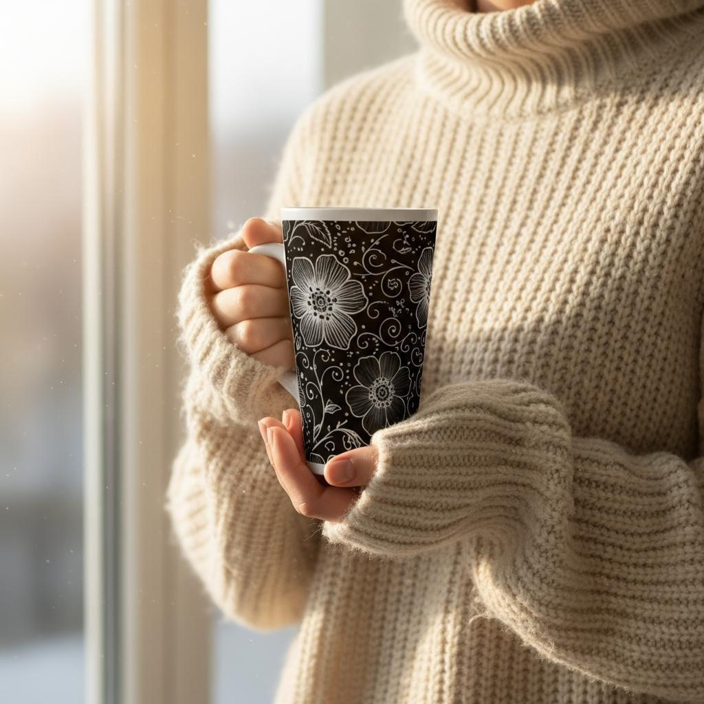 Latte 17oz Ceramic Mug - Coffee or Tea Cup, Extra Tall
