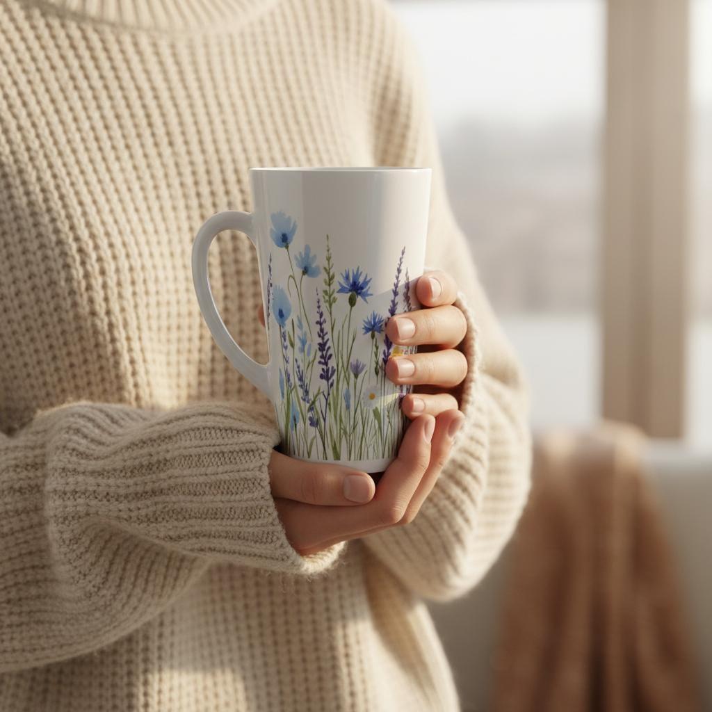 Latte 17oz Ceramic Mug - Coffee or Tea Cup, Extra Tall