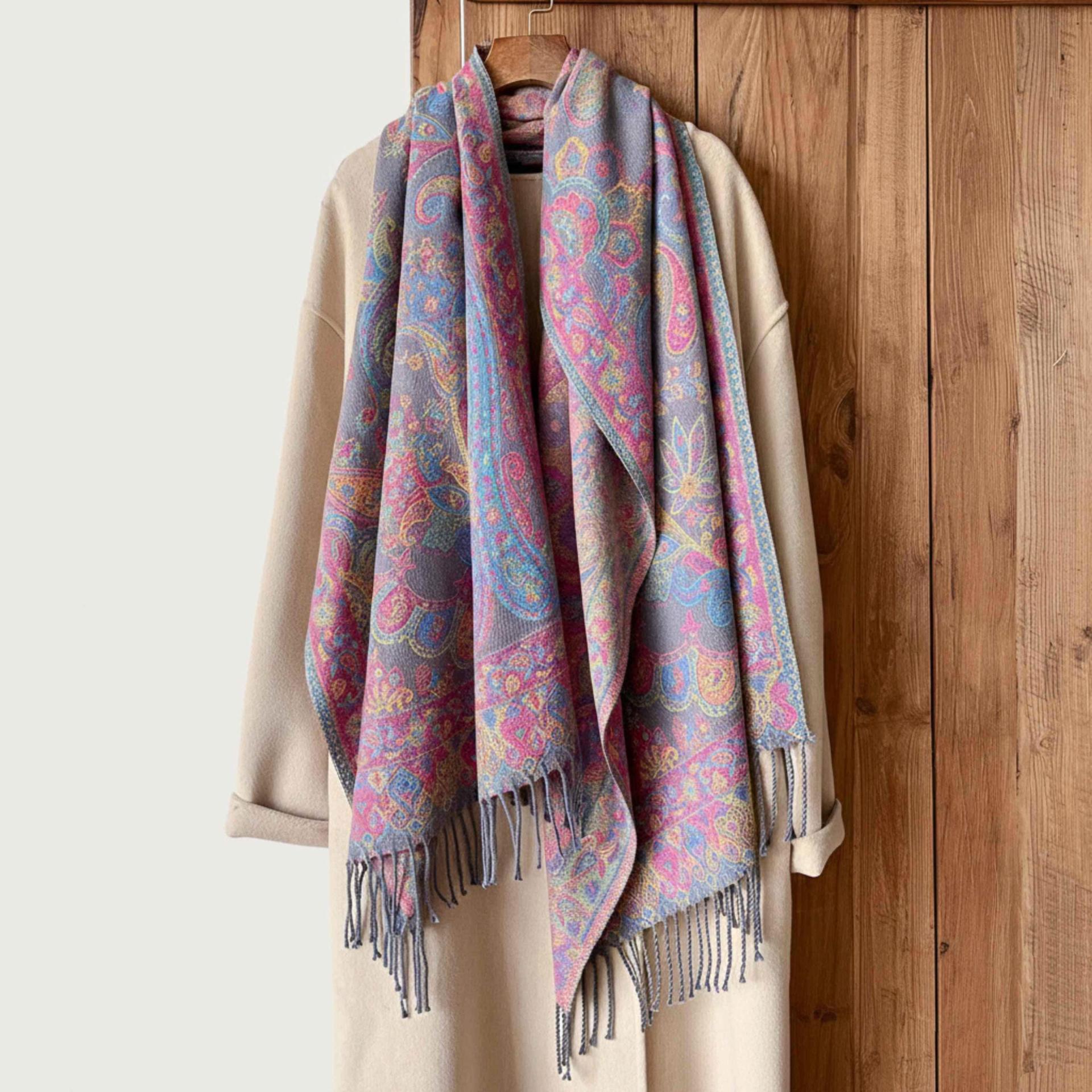 Reversible Soft Pashmina Shawl & Scarf for Women, Jacquard Brocade, Shawl, Sarong or Head Wraps