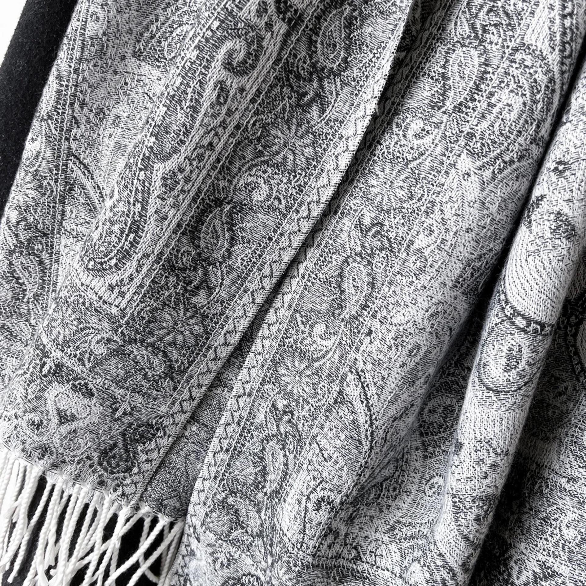 Soft Pashmina Shawl & Scarf for Women, Jacquard Brocade, Shawl, Sarong or Head Wraps